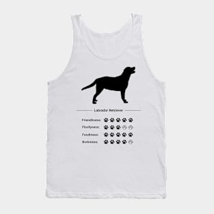 Labrador Retriever Stats - Friendliness, Floofyness, Foodiness, Borkiness Tank Top